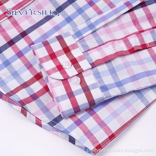 Teenager plaid check dress shirt for boys